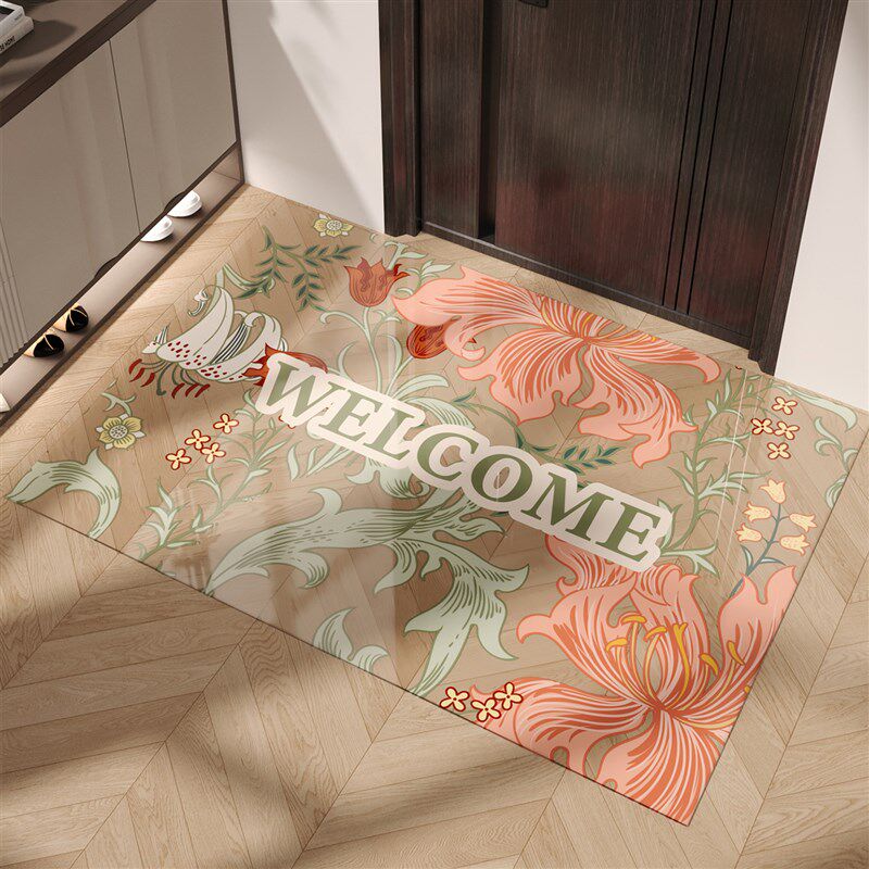 2025新款入户地垫软玻璃透明复古耐脏免洗可擦门垫U可裁剪定制地
