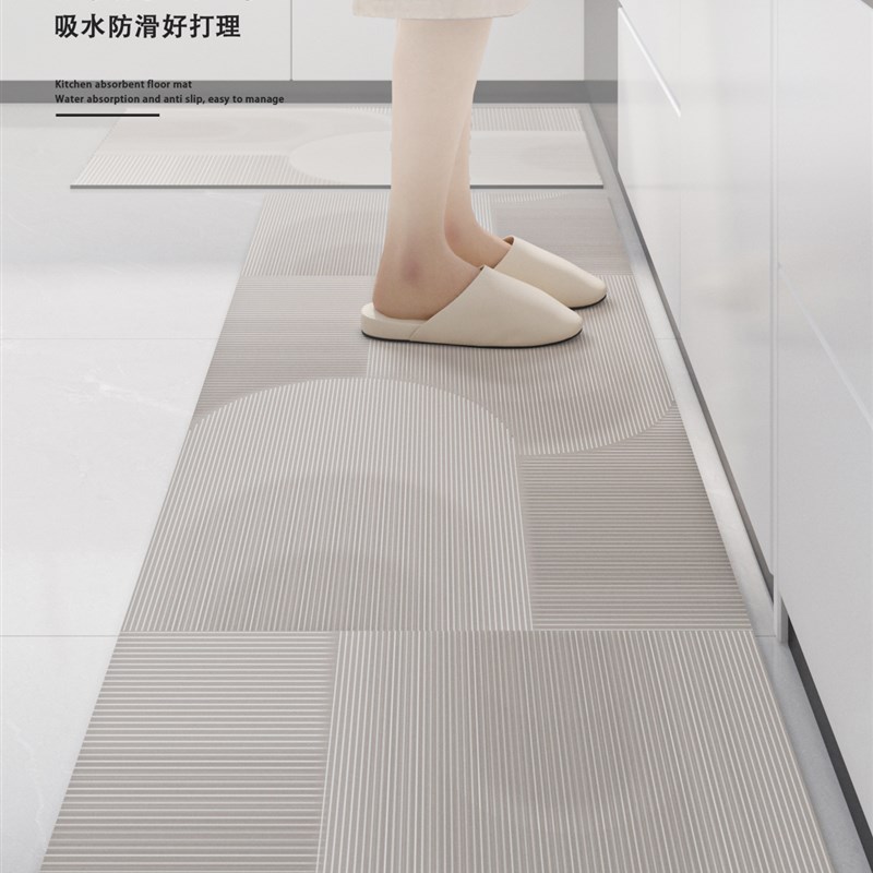 厨房地垫防滑防油垫家用可擦免洗门口J耐脏矽藻泥化妆室厕所地毯