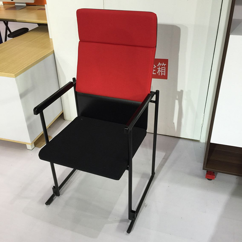 简约现代带写字板培训椅会议椅网布员工培L训椅办公椅曲木底可叠