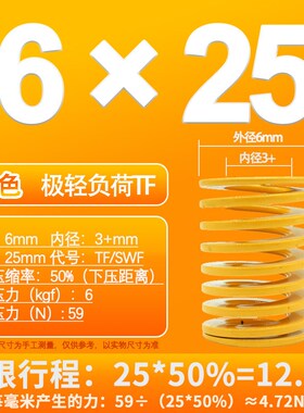 黄色模具弹簧冲压模l日标矩形黄色扁弹簧6-60耐高温长300模具压簧