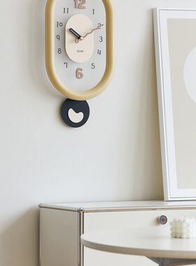 新款现代简约摇摆DO餐厅装饰T客厅网红EMI钟表挂钟艺术时钟OG2023