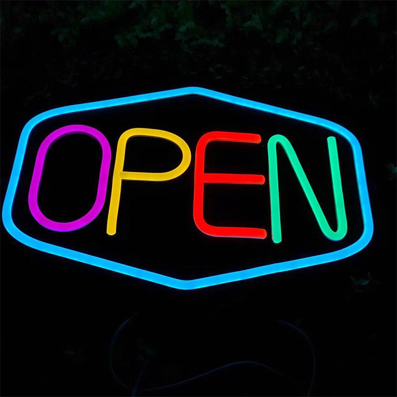 跨境led霓虹灯5v open广告牌商店氛围发光字英文字母ins造型灯