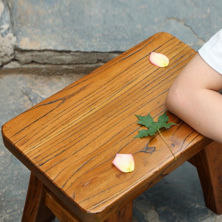 老榆木家用木凳实木换鞋凳矮凳方形小板凳沙发凳时尚创意儿童凳子