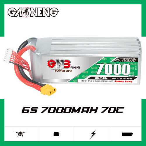 GNB高能7000mAh 6S 22.2V 70C遥控RC车模型船模直升机锂电池LiPo