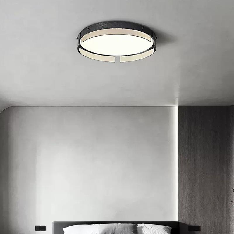 电商供货意式极简圆形主卧室灯现代轻奢高端创意全铜玻璃led吸顶