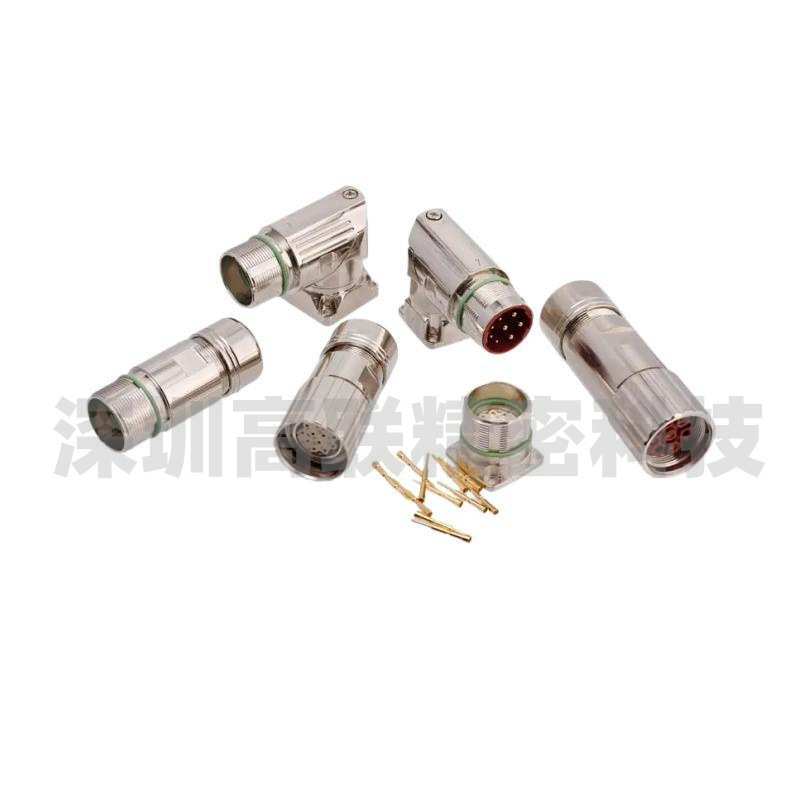 M23连接器12针8PIN17孔19芯923编码器航空插头座623T防水屏蔽接头