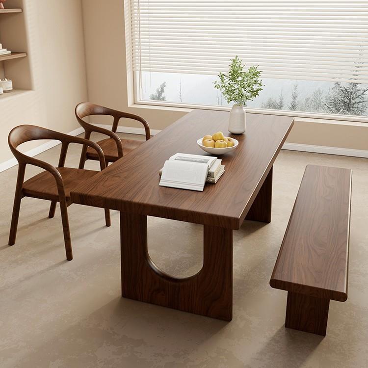 现代风实木餐桌小户型家用书桌简约长方形吃饭桌餐厅客厅大长工作