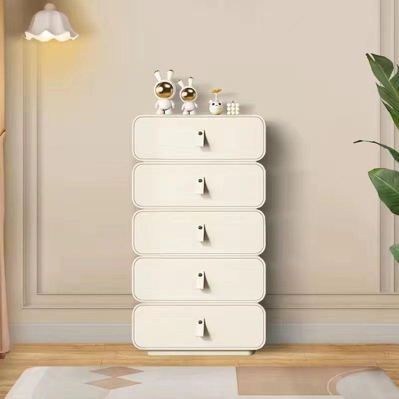 创意新款奶油风实木收纳柜简约整装四斗五斗柜客厅卧室靠墙抽屉