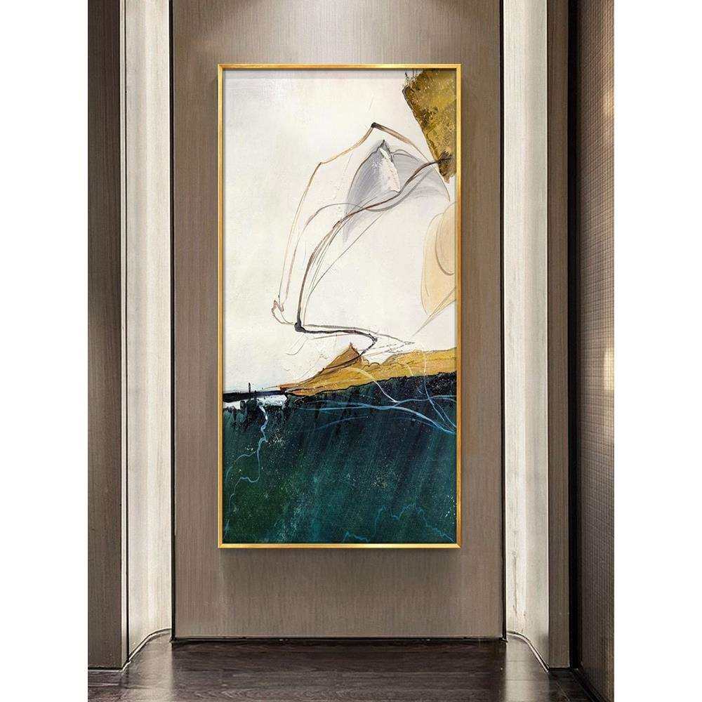 入户玄关装饰画手绘抽象画现代轻奢壁画艺术手工画大芬村油画
