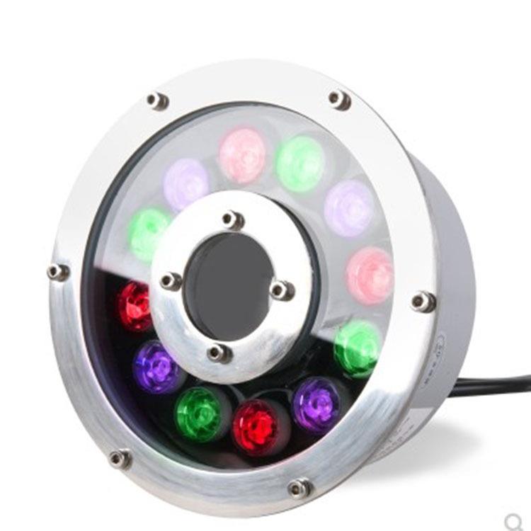 喷泉灯LED水底灯6W9W12W15W24V七彩水景灯广场中孔旱喷泉灯水下灯