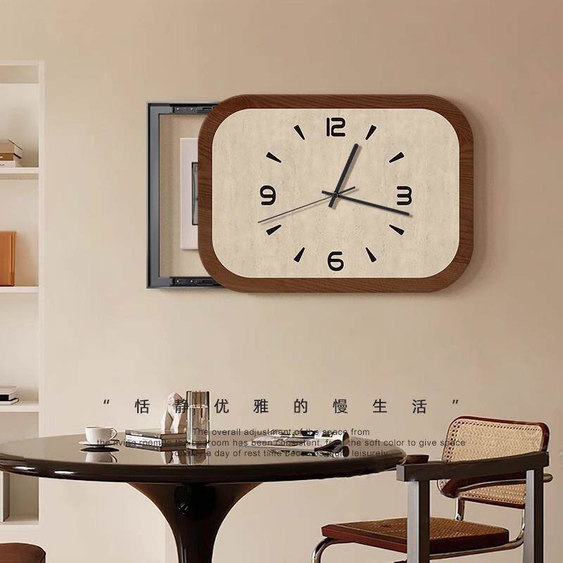 法式复古电表箱装饰画带时钟表中古风配电箱弱电箱电闸盒遮挡挂画