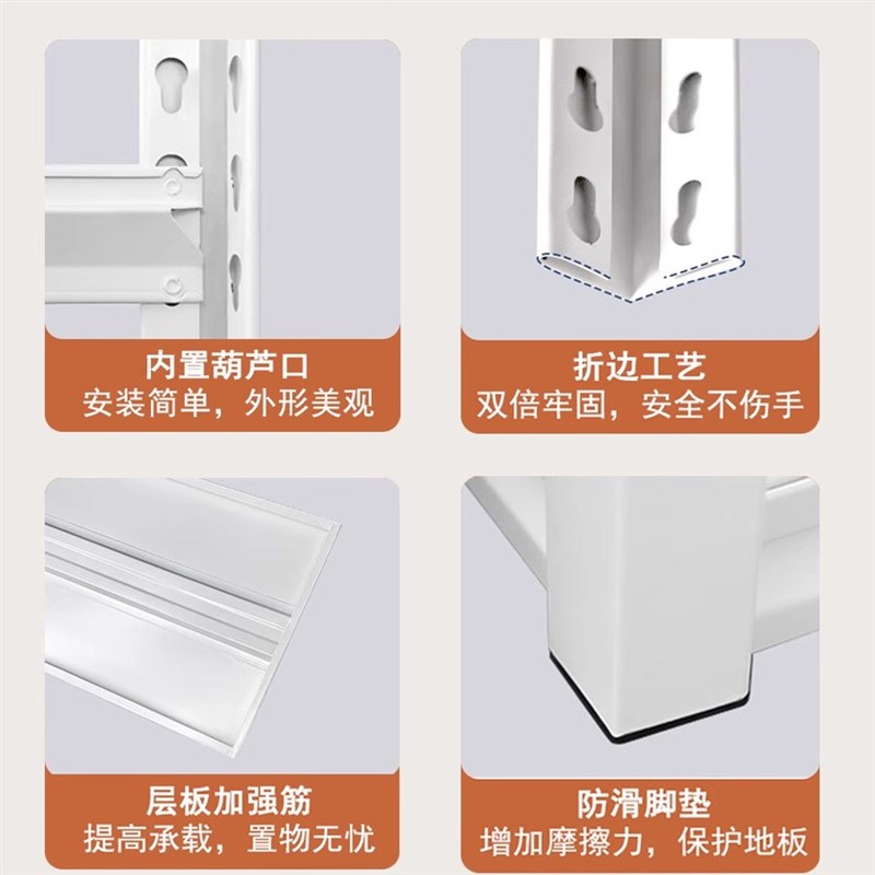 洞洞板置物架落地多层可调节家用钢制货架储物架阳台杂物间收纳架