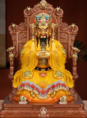 龙五爷神像广济龙王财神像彩绘五爷像五台山树脂财神爷真身摆件