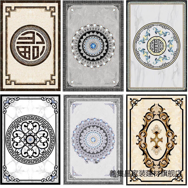 定制瓷砖拼花客厅造型地砖入户玄关餐H厅拼图地板砖走廊过道地毯