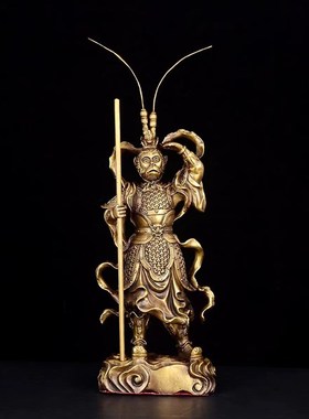 纯铜孙悟空摆件车载齐天大圣斗战胜佛猴子客厅玄关家居装饰工艺品