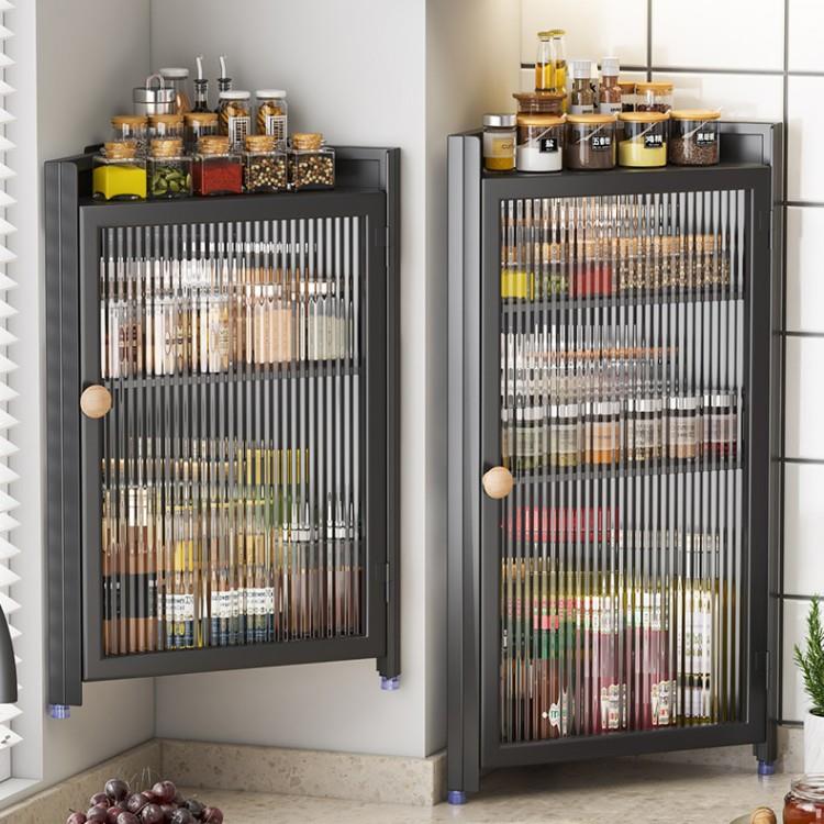 厨房置物架角落三角柜调料柜台面壁挂两用转角调料架多层收纳柜