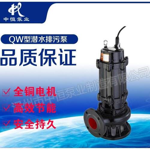 中恒泵业直销QW50-24-20-4潜水式排污泵污水泵移动立式无堵塞
