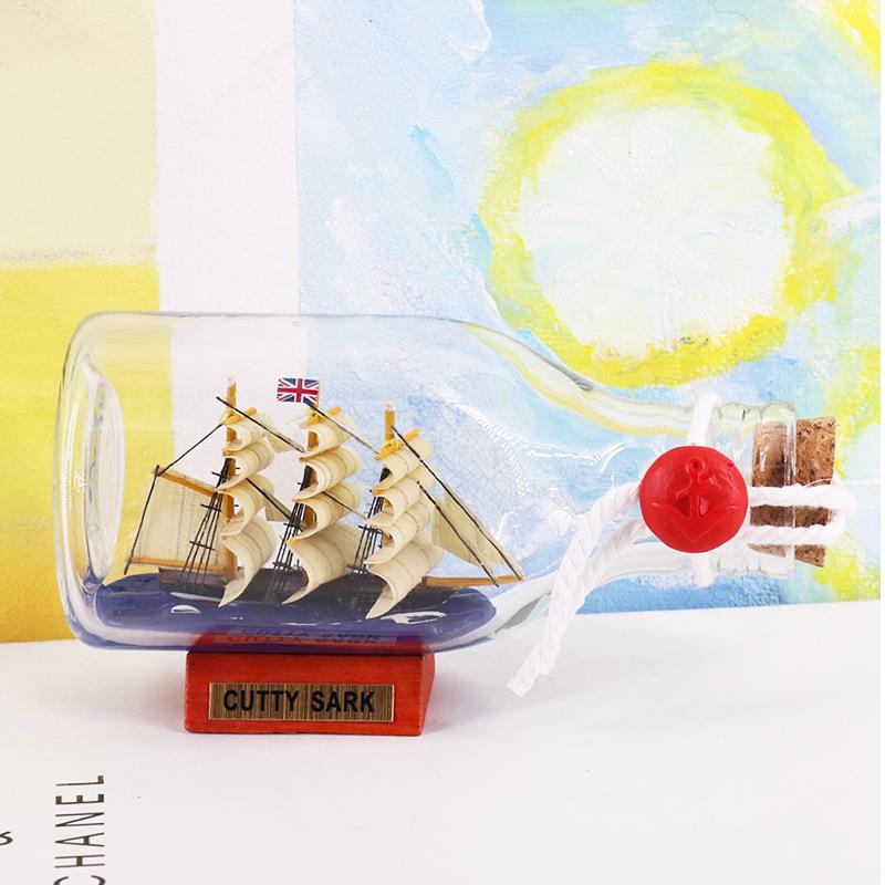 工艺品漂流瓶中帆船黑珍珠号装饰品加勒比海盗摆件儿童新品宪法号