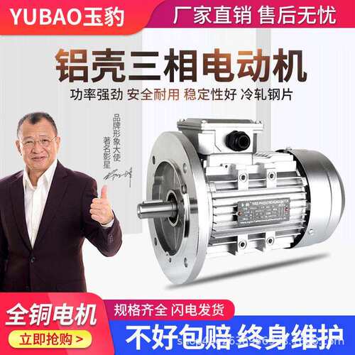 YS铝壳电机0.37/0.55/0.75/1.1/1.5/2.2KW三相异步电动机380V全铜