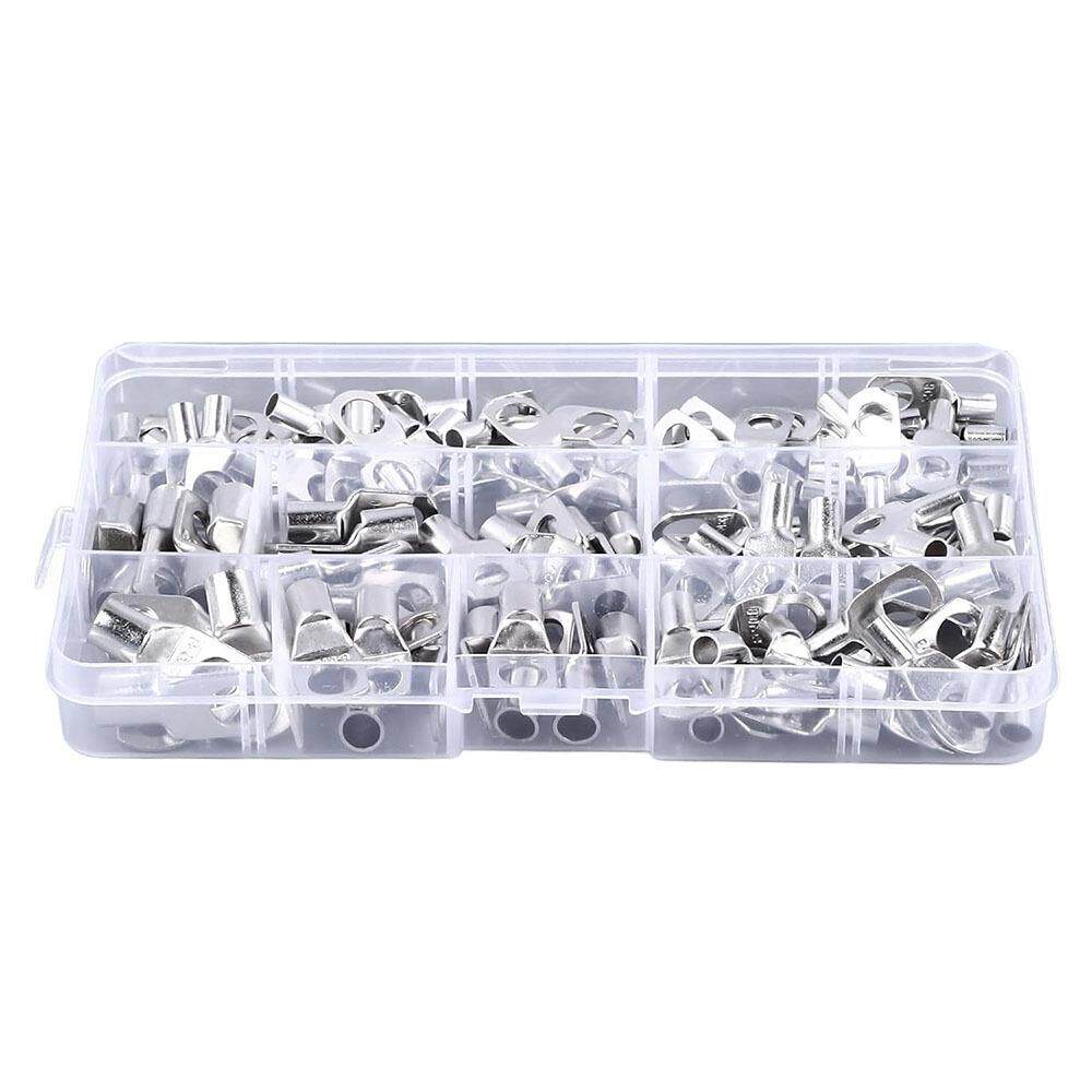 跨境 130pcs盒装 铜鼻子冷压窥口接线端子铜线耳电缆压接端子