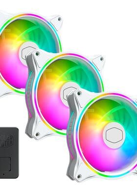 酷冷 MF120 Halo ARGB PWM电脑神光幻彩机箱散热静音风扇 黑/白色