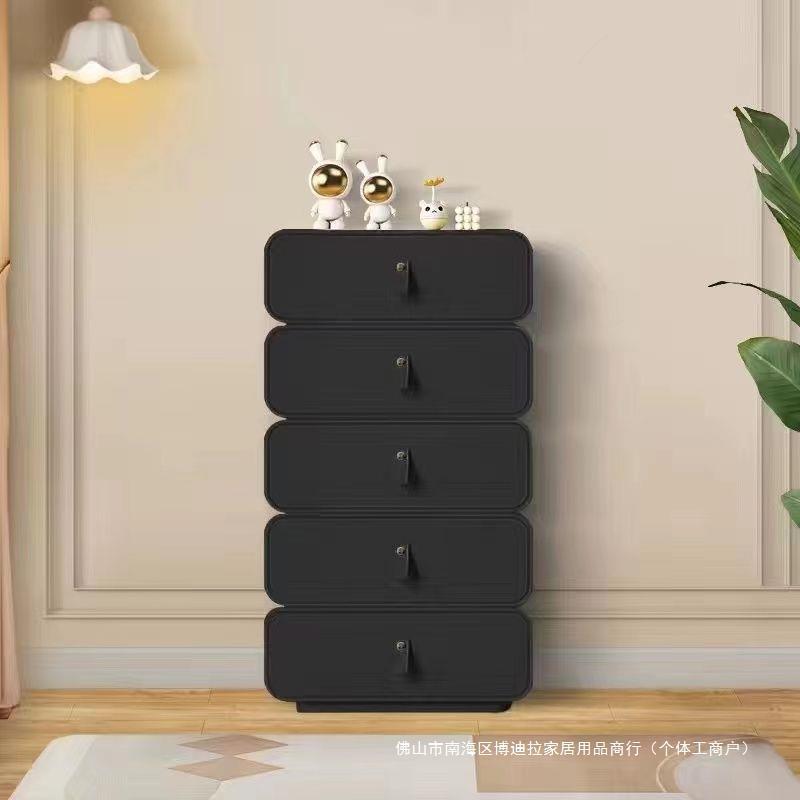 创意新款奶油风实木收纳柜简约整装四斗五斗柜客厅卧室靠墙抽屉