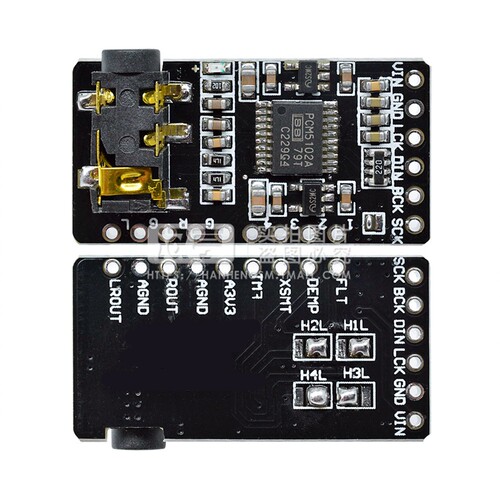 PLL语音AUX输出 pcm5102立体声DAC解码板 数模转换器插字音频模块