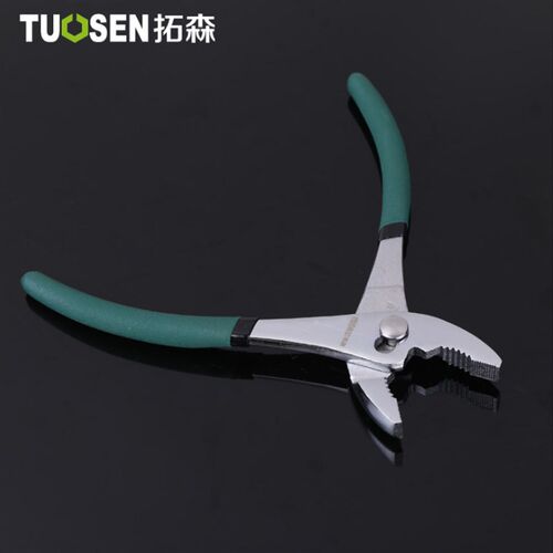 拓森工具多功能鲤鱼钳弯嘴活动水泵扳手8寸管道维修汽修沾塑钳子