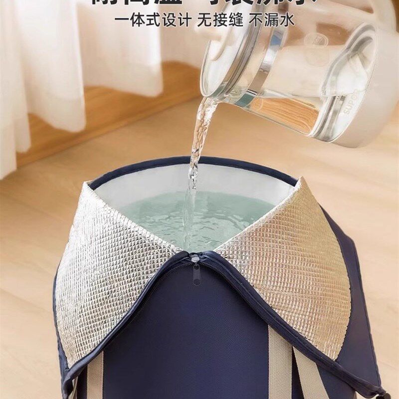足浴桶为家庭保健便携式折叠高深度小腿熏蒸加厚绝缘足浴妇女足盆