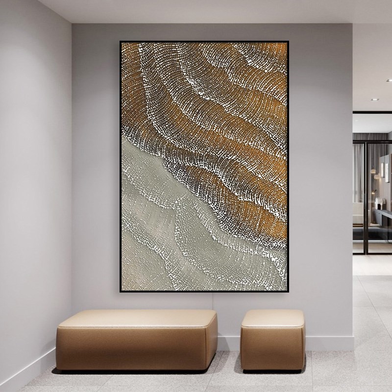 现代轻奢客厅背景墙装饰画立体浮雕肌理画玄关走廊墙画卧室床头画图片