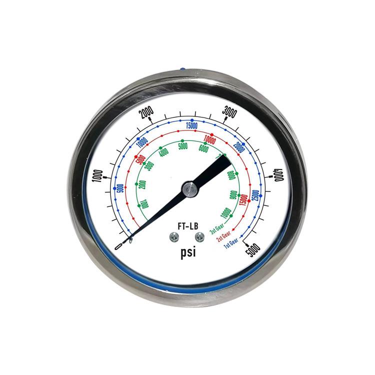供应全钢压力表充油耐震不锈钢轴向带边横装YNBF100ZT