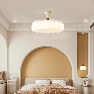 奶油风卧室灯美拉德风吸顶灯书房主卧半吊灯南瓜云朵灯客卧房灯具