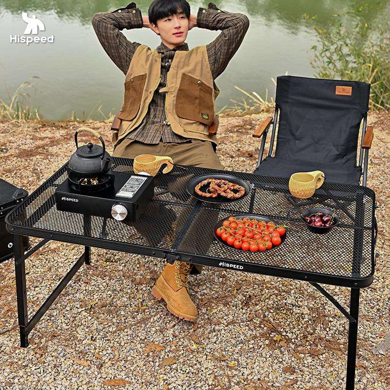 旗速户外折叠桌子露营野餐桌铝合金便携式烧烤野营桌野炊装备全套