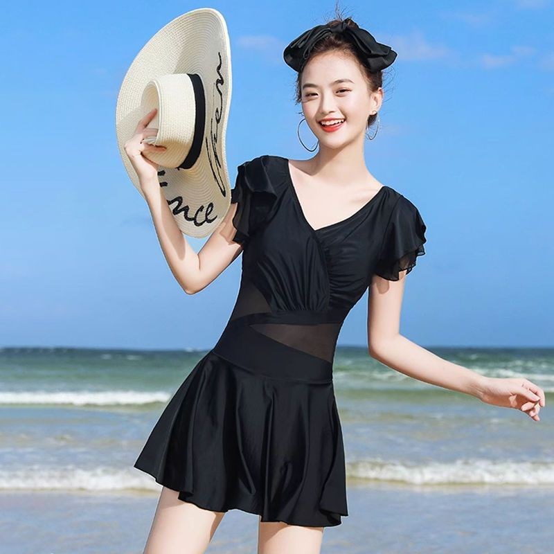 泳衣女大学生大码游泳衣女微胖mm性感遮肚显瘦洋气连体温泉遮肉保