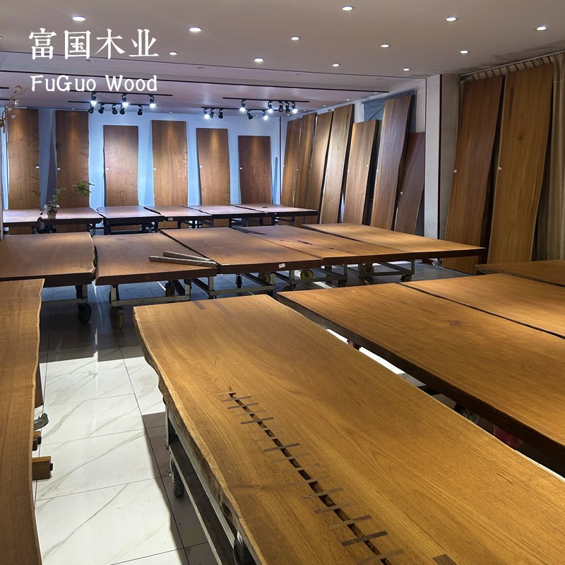 缅甸瓦城柚木大板实木侘寂风茶桌禅意茶室茶台中古风原木餐桌书桌