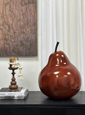 法式侘寂中古摆件抱抱梨子艺术家居艺术装饰品侘寂风雕塑高级感