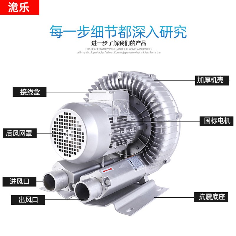 高压漩涡旋涡风机旋涡式气泵涡轮增氧泵真空吸料工业增氧机鼓风机