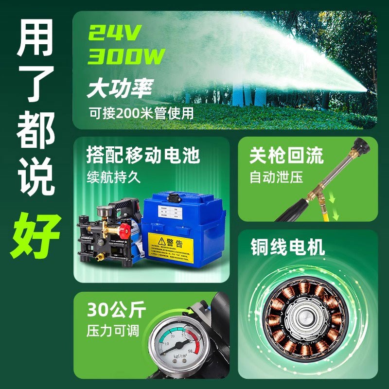 手提式电动打药机高压农用喷雾器家用小型喷药神器柱塞泵果树雾化