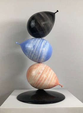 现代轻奢几何圆球抽象摆件创意雕塑艺术品样板间酒店商场美陈装饰