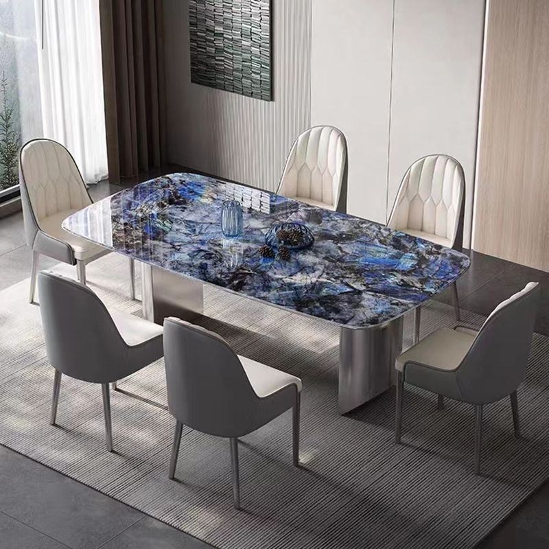 意式极简超晶石奢石餐桌轻奢高端超晶石家用Q大户型大理石餐桌椅