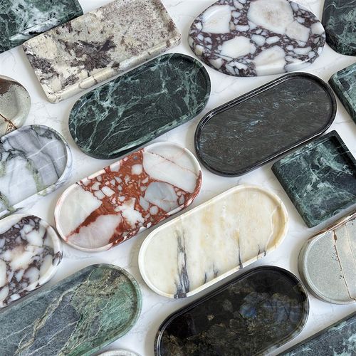 轻奢艺术家c居软装装饰品摆件高档玄关样板间洗漱台大理石置物托