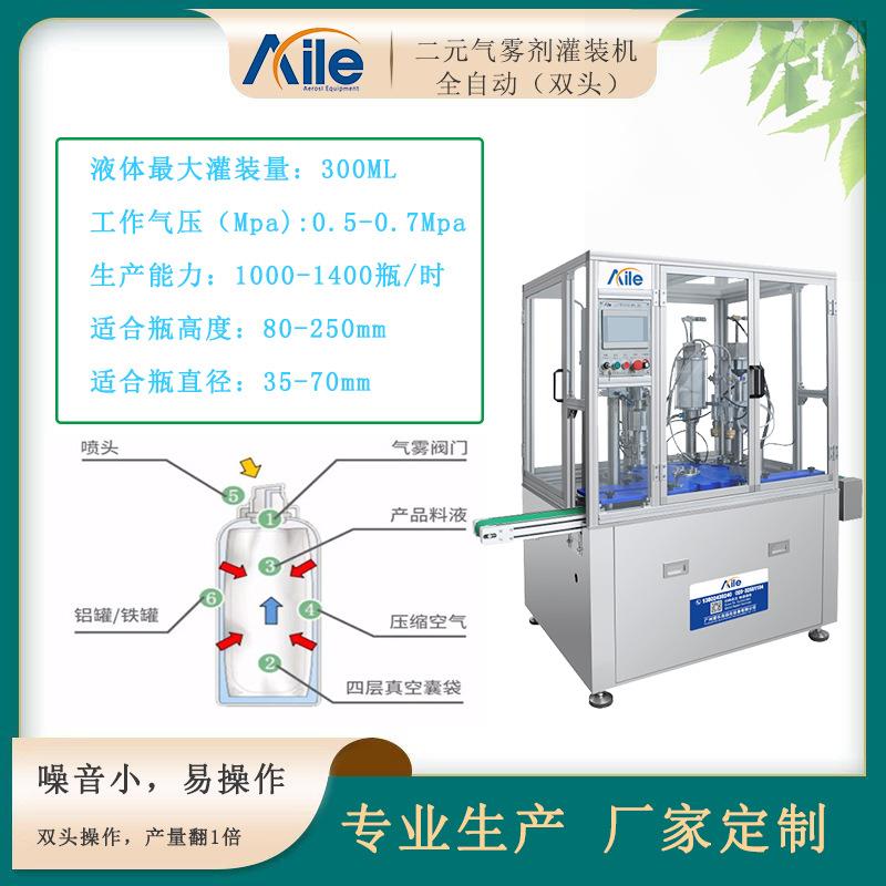 二元气雾剂全自动转盘式双头灌装机/全自动喷雾产品灌装设备