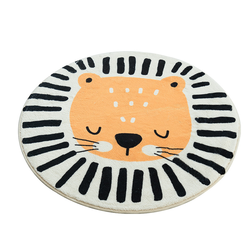 圆形地毯家用卡通客厅地垫儿童地毯卧室地毯床边毯铺满房间毛绒毯