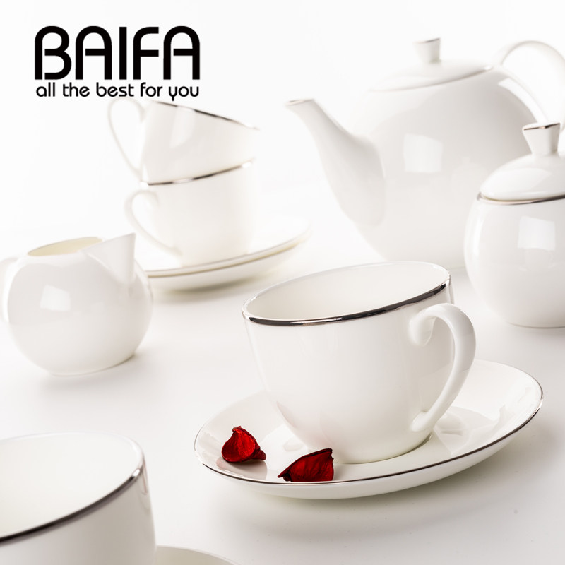 咖啡杯欧式小奢华6件套 英式骨瓷下午茶茶具套装优雅陶瓷咖啡套具