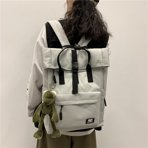 大容量15.6寸电脑背包书包女大学生百H搭韩版高中生双肩包森系质