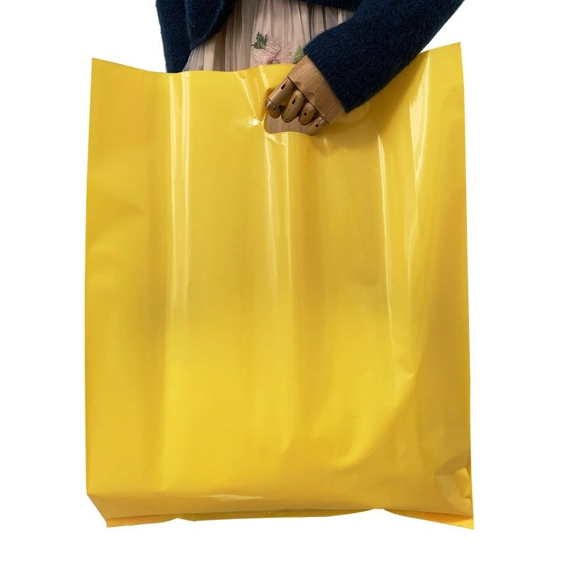 超大号黄色塑料袋服装店手提袋定制logo购物袋玻璃袋包装袋礼品袋