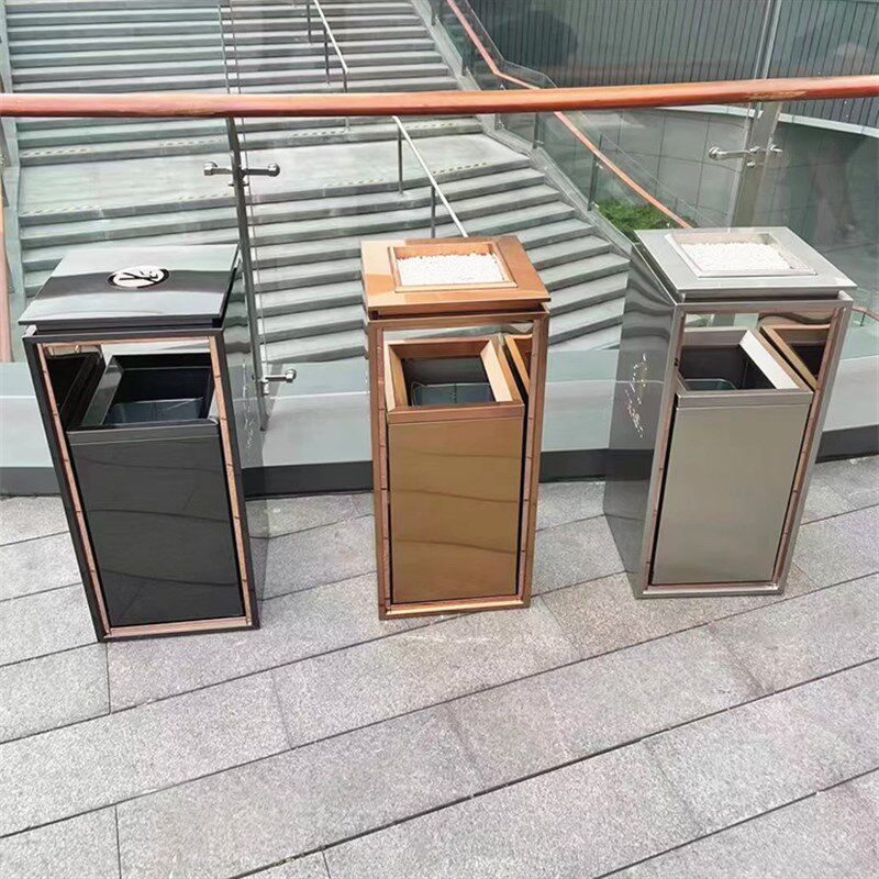 室内垃圾桶不锈钢垃圾桶人仔w桶商用果皮箱酒店商场带烟灰缸禁烟