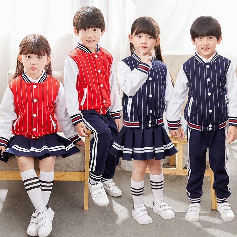 幼儿园园服春秋装三件套儿童棒球服运动学院风班服小学生校服套装