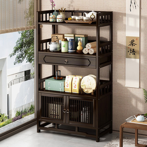 茶具置物架中式茶叶展示架非实木茶柜装饰品摆Q件收纳柜茶壶摆放