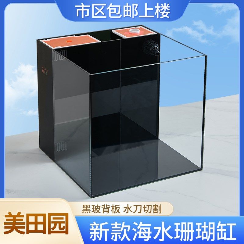 背过滤珊c瑚小丑检疫鱼缸新手中小型桌面超白方缸